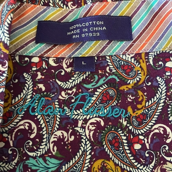 Alan Flusser Paisley Print Button Down L/S  Shirt - Picture 2 of 4